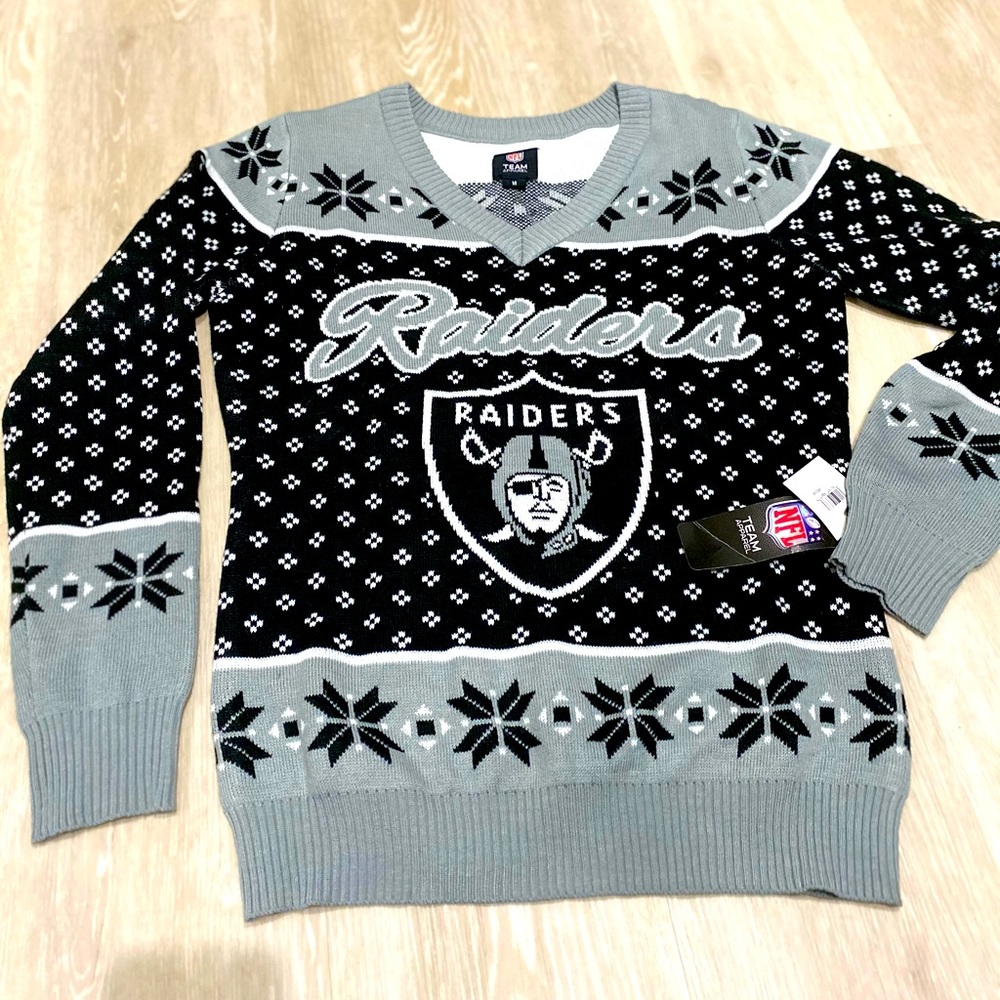 Oakland Raiders V-neck sweater Las Vegas Raiders